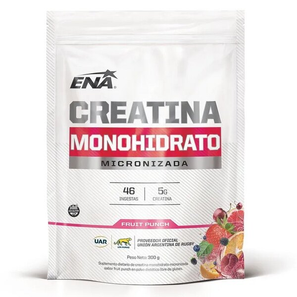 Bolsa blanca de Creatina Monohidrato Micronizada de ENA, de 300 gramos
